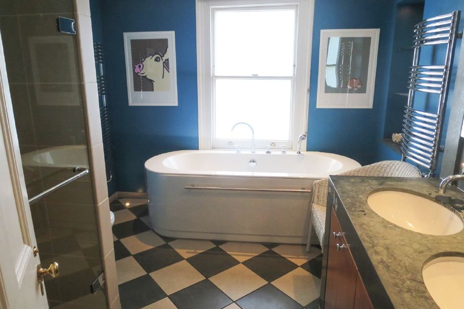 bathrooms, black and white tiles, black & white tiles, black & white