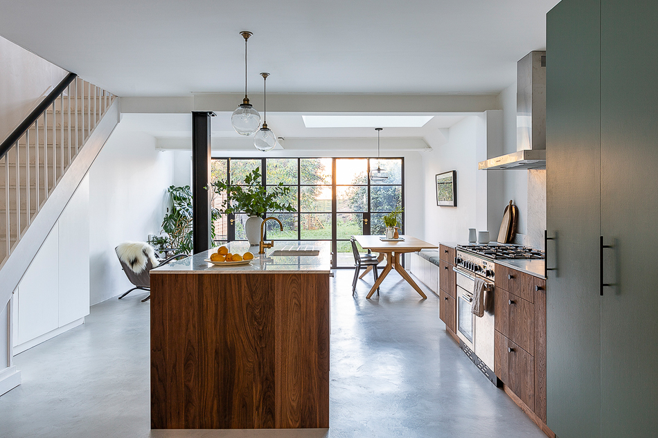 RES-9488, 12715, London, East London, Hackney, Houses - Lifestyle & Stylish, Houses - Victorian & Edwardian, Lifestyle, Kitchens - Family, Kitchen Islands, Minimalist, Crittall Windows, Concrete, Scandinavian
